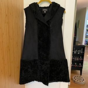 Faux fur/suede Hooded Vest